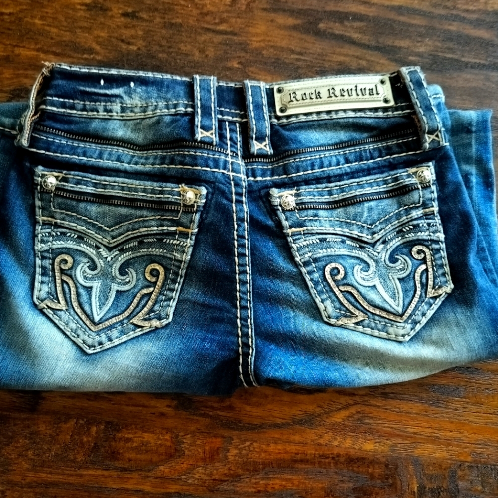Rock Revival Women's Dark Blue Boot Cut Jeans